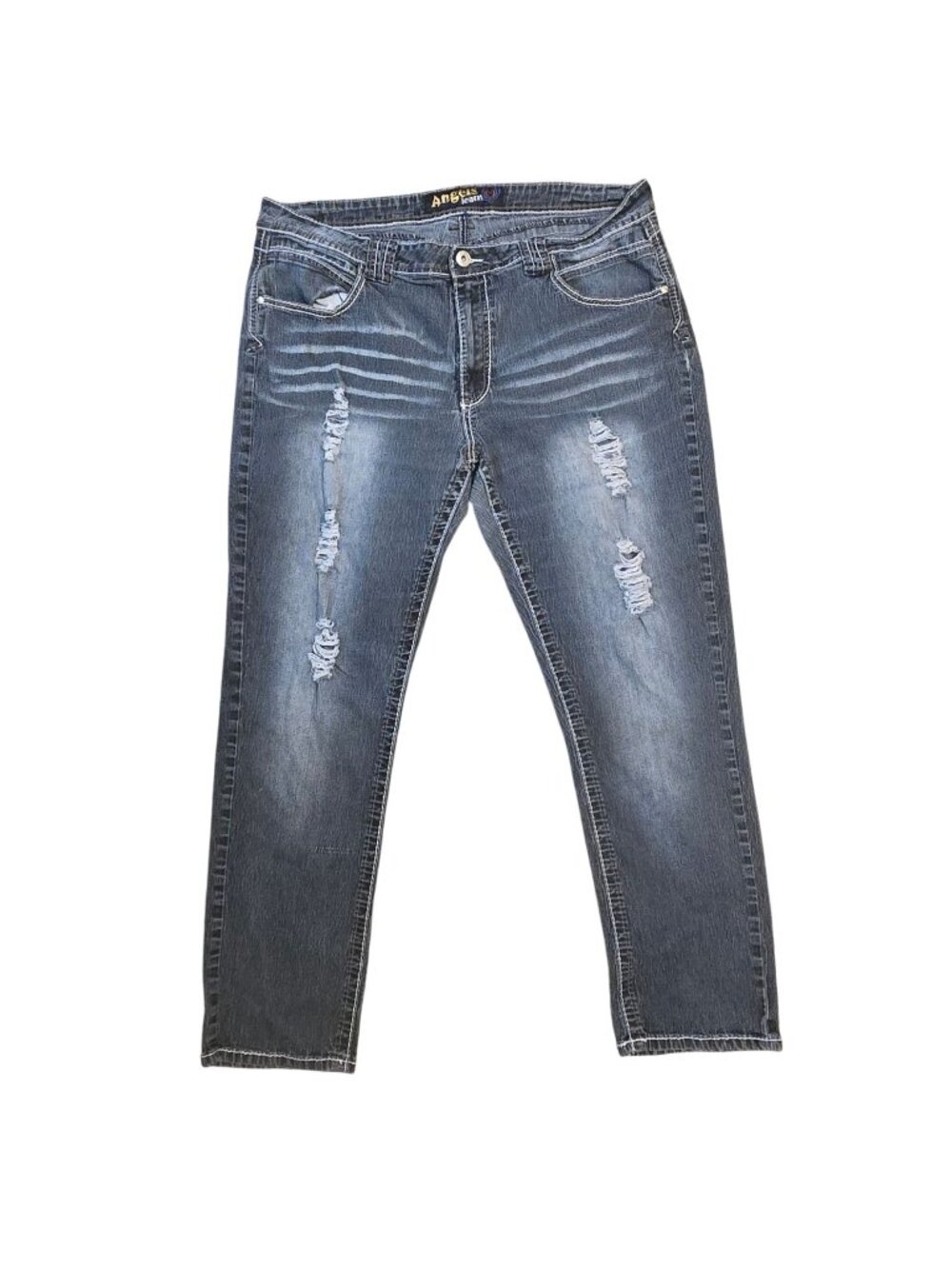 Angels Jeans Distressed Denim Womens Plus Size 22W Relaxed Fit Y2K Stretch